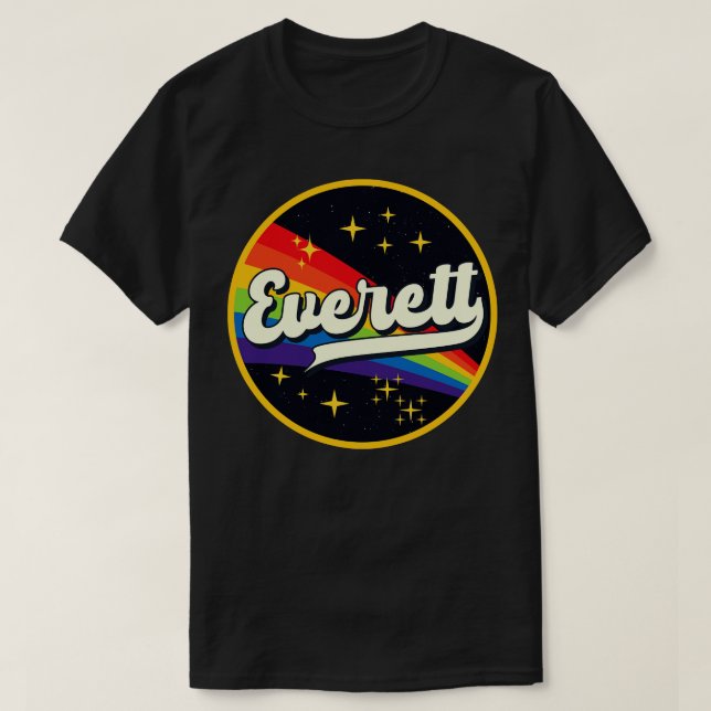 Everett Rainbow In Space Vintage Style T-Shirt (Design Front)
