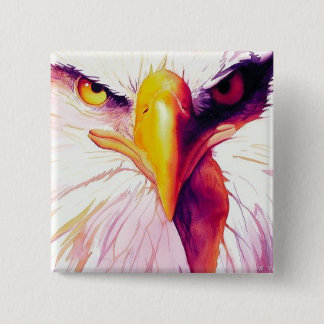 "Everette" Bald Eagle Watercolor 15 Cm Square Badge