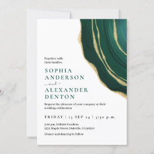 Everglade agate,  Forest Green wedding Invitation
