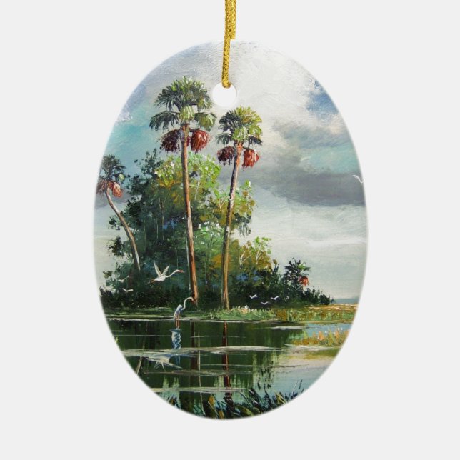 Everglades Art Ceramic Tree Decoration (Front)