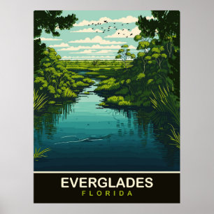 Everglades, Florida, Travel Poster