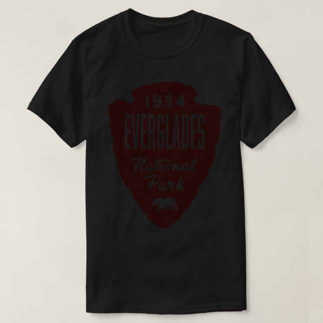 Everglades National Park Bear Badge Brown 1 T-Shirt (Design Front)