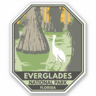 Everglades National Park Florida Egret Vintage