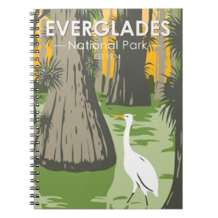 Everglades National Park Florida Egret Vintage Notebook