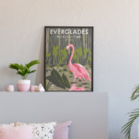  Everglades National Park Florida Flamingo Vintage