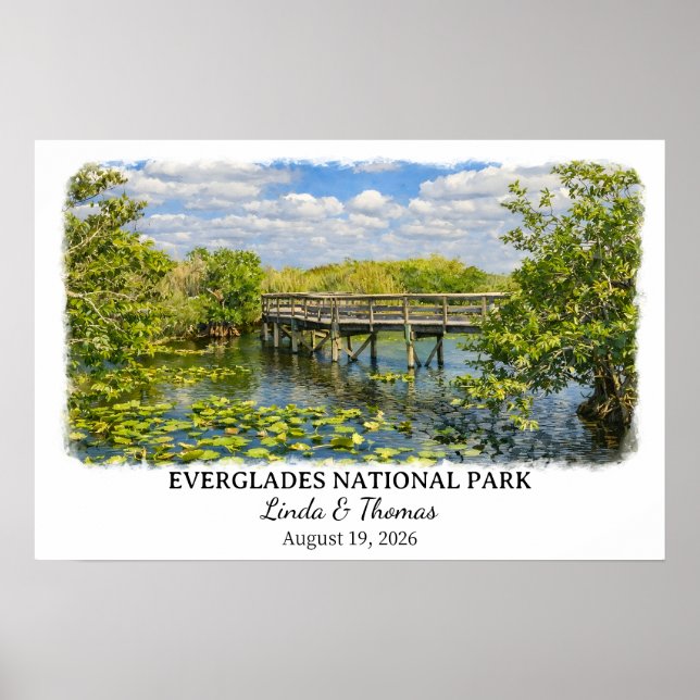 Everglades National Park Florida, Watercolor Poster (Front)