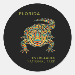 Everglades national park geometric alligator classic round sticker