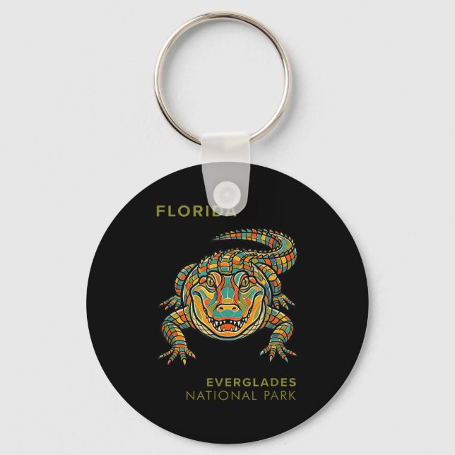 Everglades national park geometric alligator key ring (Front)