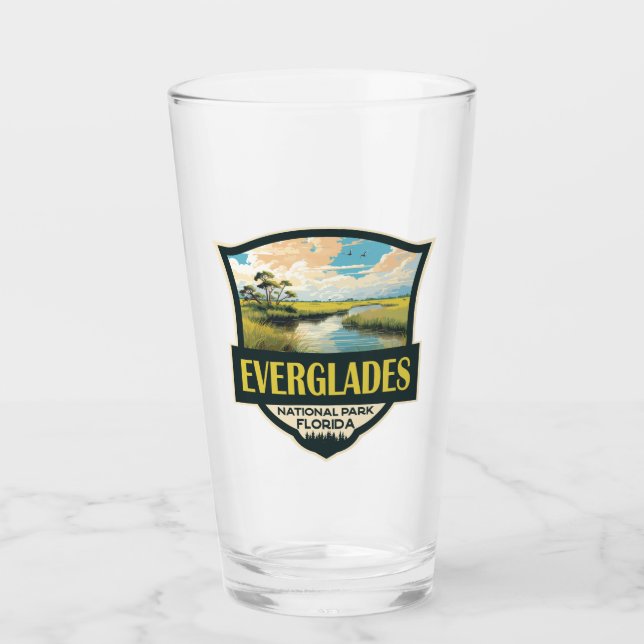 Everglades National Park Illustration Travel Art Glass (Front)
