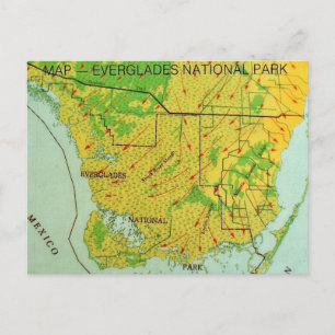 Everglades National Park Map Postcard
