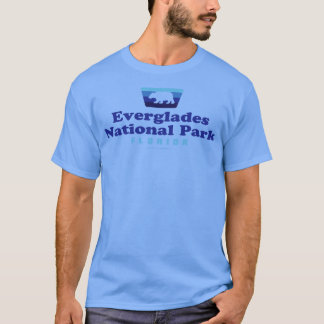 Everglades National Park Retro Badge Bear Blue T-Shirt