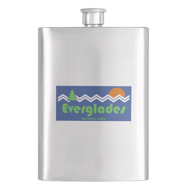 Everglades National Park Retro Hip Flask (Front)