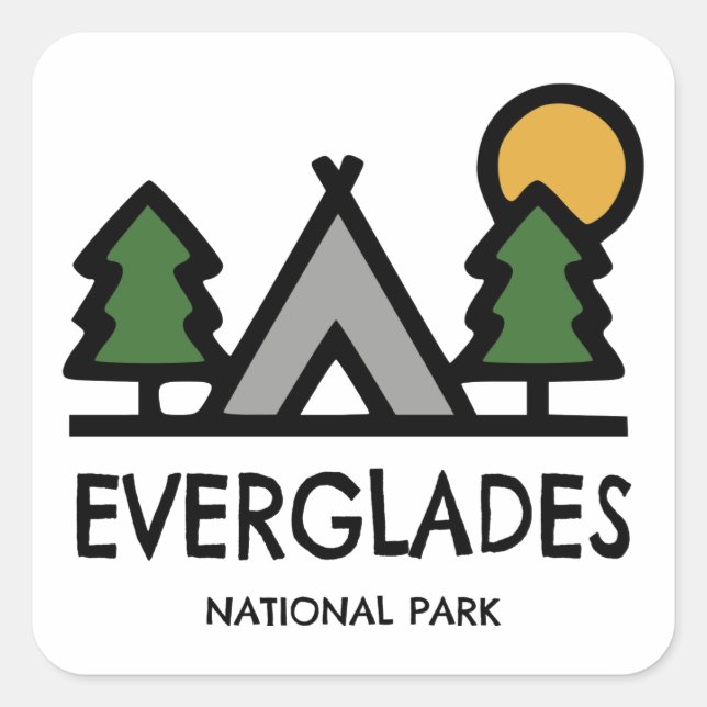 Everglades National Park Square Sticker (Front)