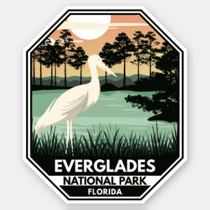 Everglades National Park Sunset Egret Vintage