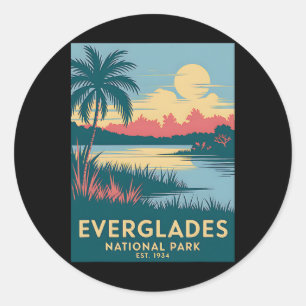 Everglades National Park Vintage Camping Hiking Me Classic Round Sticker