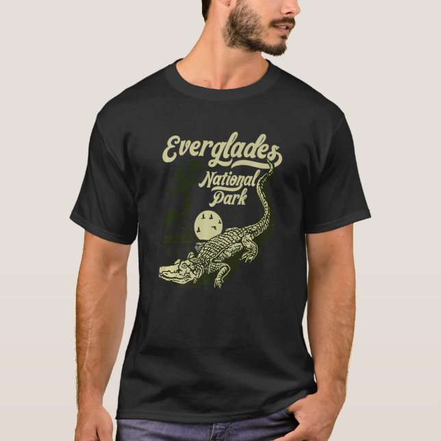Everglades National Park Vintage Crocodile Alligat T-Shirt (Front)