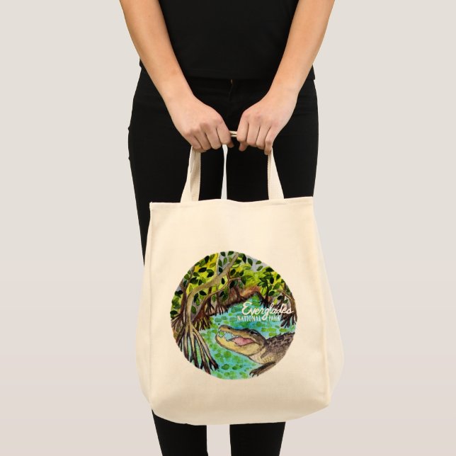 Everglades National Park Watercolor Painting Art Tote Bag (Front (Product))