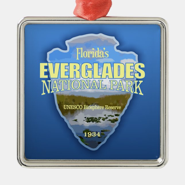 Everglades NP (arrowhead) Metal Tree Decoration (Front)