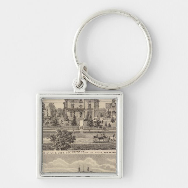 Evergreen and Guilford Place, Minnesota Key Ring (Front)