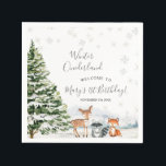 Evergreen Animal Winter Onederland Paper Napkin<br><div class="desc">Evergreen Animal Winter Onederland Birthday Paper Napkins
Wording can be changed into any occasion.</div>