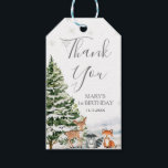 Evergreen Animal Winter Onederland Thank You Gift Tags<br><div class="desc">Evergreen Animal Winter Onederland Thank You Gift Tags</div>