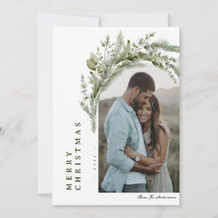 Evergreen Arch Photo Christmas Card 