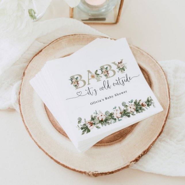Evergreen baby its cold outside baby shower napkin (Creator Uploaded)