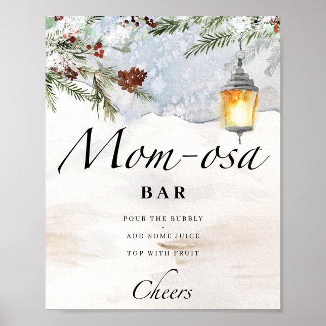 Evergreen baby it's cold outside Mum-osa bar Poster (Front)