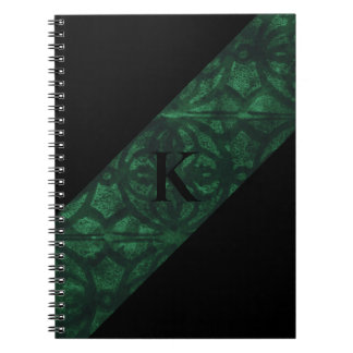Evergreen Batik Black Monogrammed Notebook