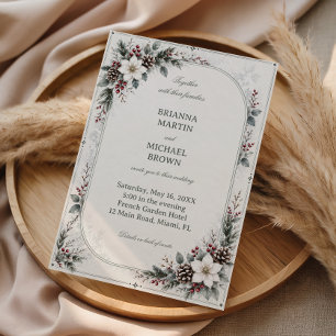Evergreen Berry Winter Botanical Elegance Invitation