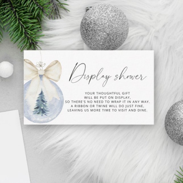 Evergreen bow Winter Display shower Enclosure Card (Creator Uploaded)