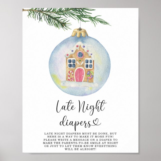 Evergreen branch - Late night diapers game Poster (Front)