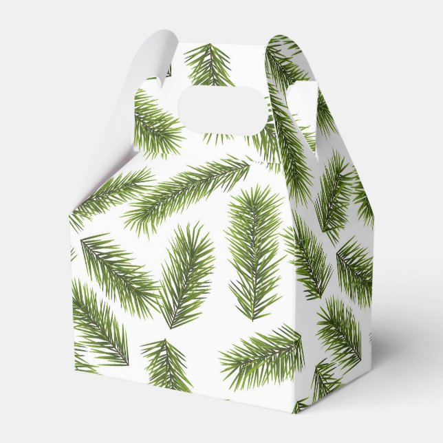 Evergreen Branch Pattern  Favour Box (Front Side)