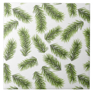 Evergreen Branch Pattern Tile