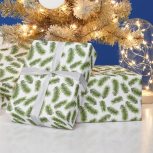 Evergreen Branch Pattern  Wrapping Paper