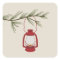 Evergreen Branch Red Lantern