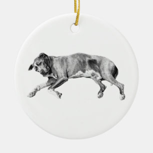 Evergreen Calm, Side-Lying Friend Ceramic Tree Decoration