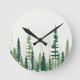 Evergreen Charm Round Clock