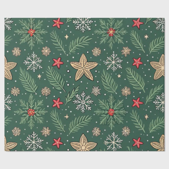 Evergreen Cheer Wrapping Paper (Seam)