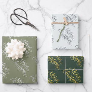 Evergreen Christmas Gift Wrapping Paper Sheet