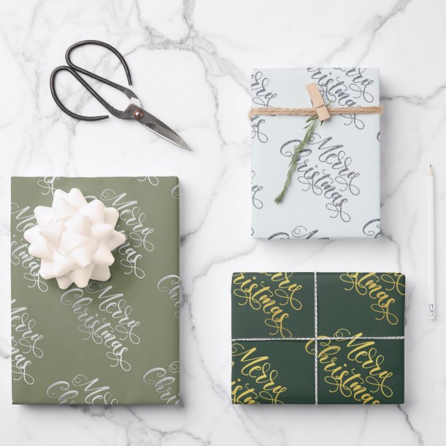 Evergreen Christmas Gift Wrapping Paper Sheet (Front)
