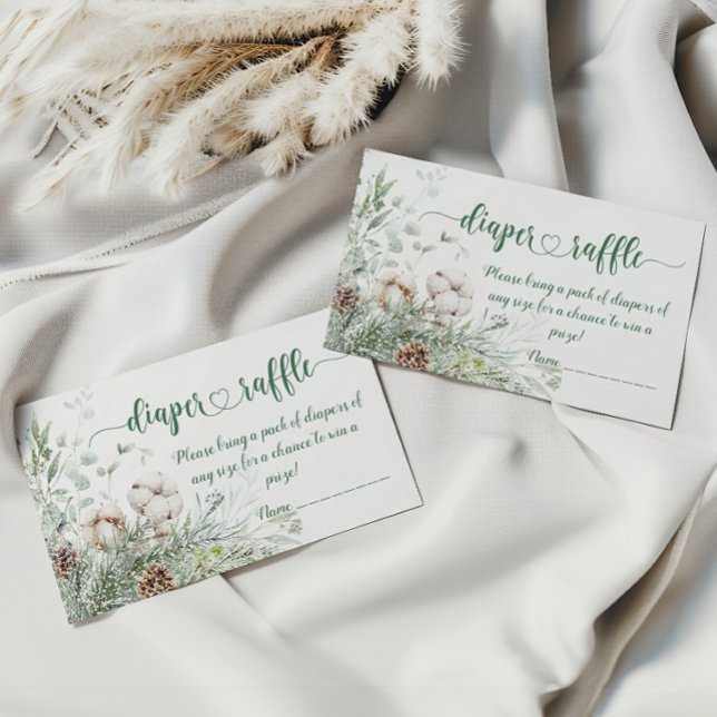 Evergreen Christmas pine cone diaper raffle ticket Enclosure Card (Creator Uploaded)