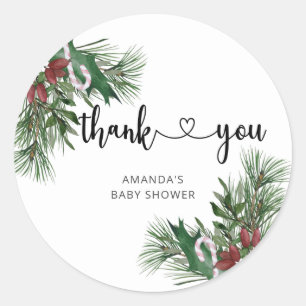 Evergreen Christmas Santa Classic Round Sticker