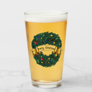 Evergreen Christmas Wreath Glass