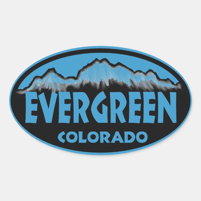 Evergreen Colorado blue oval stickers (Front)