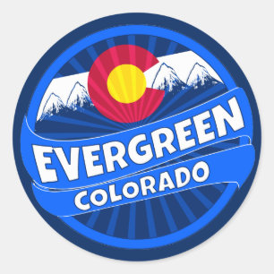 Evergreen Colorado mountain burst sticker