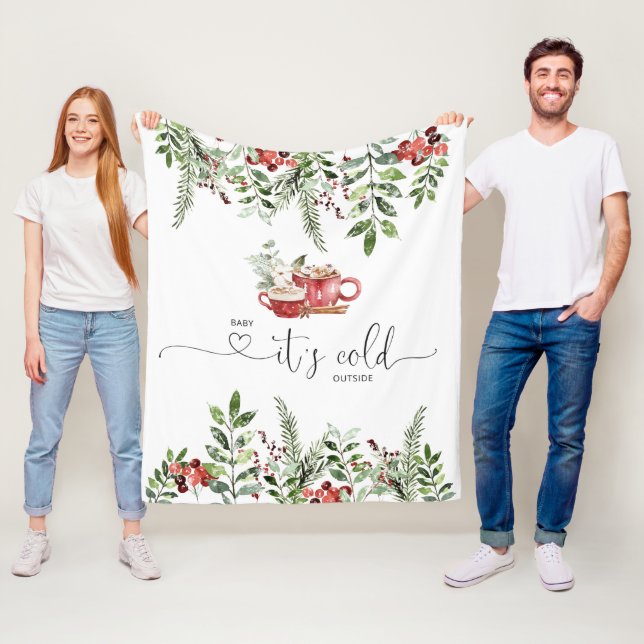 Evergreen cosy baby its cold outside fleece blanket (In Situ)