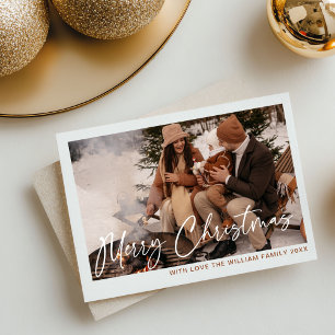 Evergreen Cozy Winter Family Photo Christmas Card