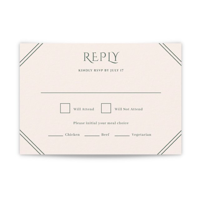Evergreen Diamond Wedding RSVP Card (Creator Uploaded)