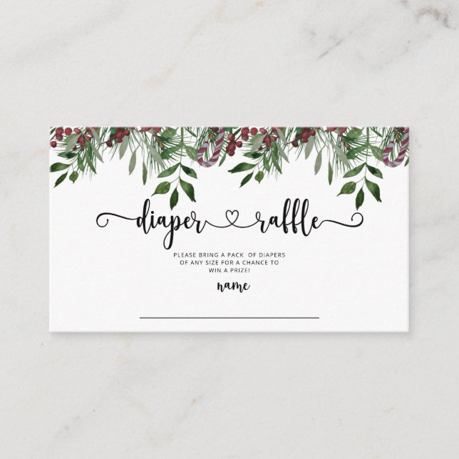 Evergreen diaper raffle ticket  enclosure card (Front)
